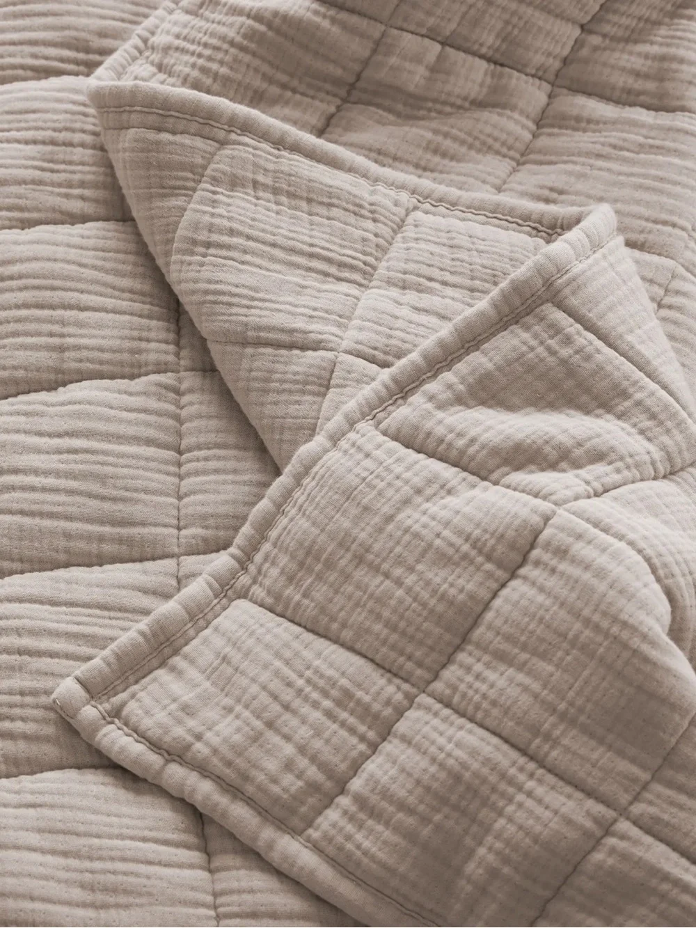 QUINCE Organic Cotton Gauze Box Quilt King/Cal King Dune 0484